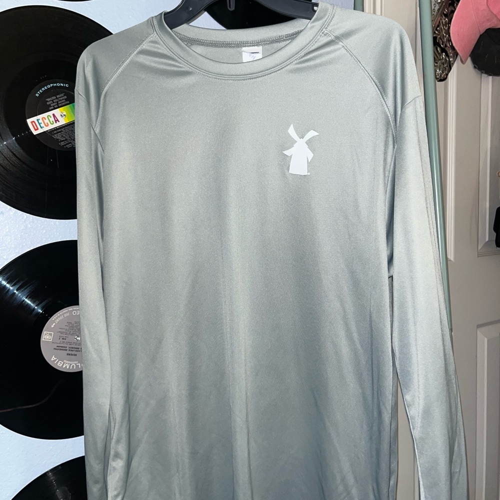 DUTCH BROS COFFEE SILKY GREY MENS L LONG SLEEVE
